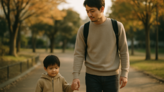 公園で子どもと過ごす親(面会交流のイメージ)